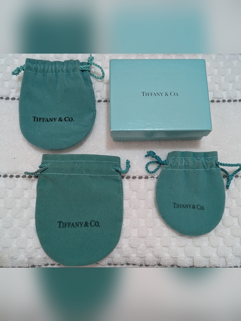 Tiffany & Co. Blue Jewelry Pouches & Box